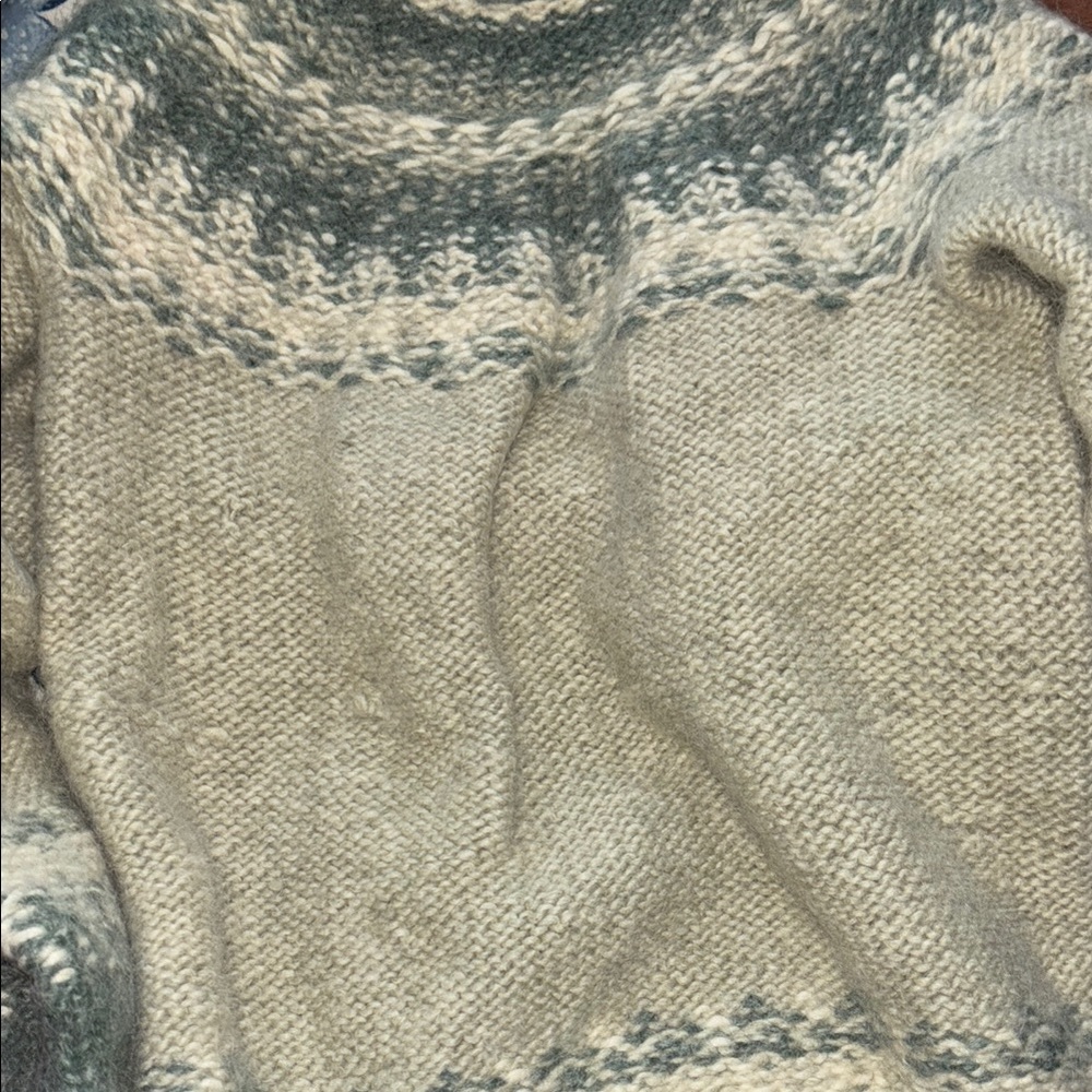 NETHY hand made SCOTLAND WOOL Women's GREEN Sweater S FAIR AISLE heavy - Picture 3 of 3